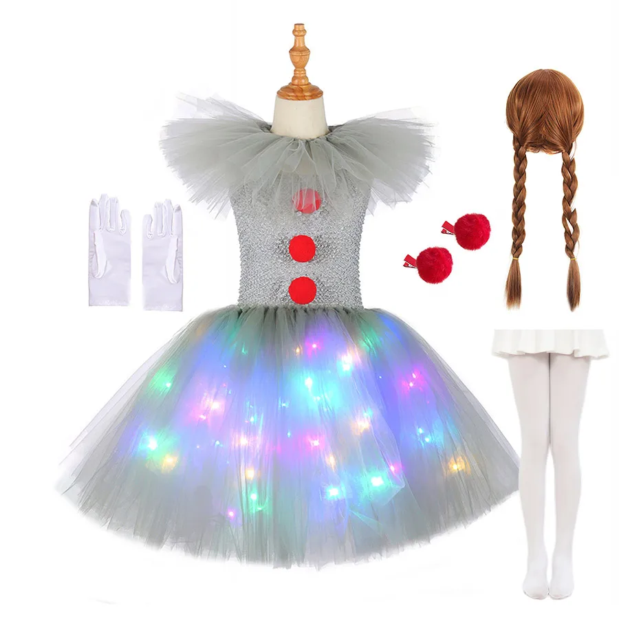 ZYPAINIY Pennywise Kinderkostüm - Tutu Kleid Mit Handschuhen Für Halloween