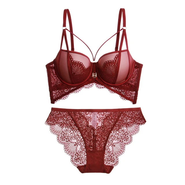 Dotey Popsy Women's Bra Set Push Up Strappy Style Padded Cup Underwire 3  Colours Sexy Lace