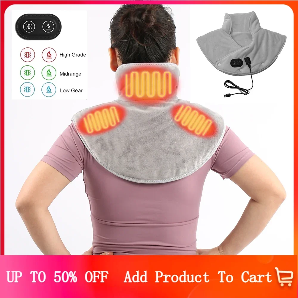 

Electric Heating shoulder massager Pad USB Neck Wrap For health care tool Neck Massager Brace Cramps Pain Relief Relieve Fatigue