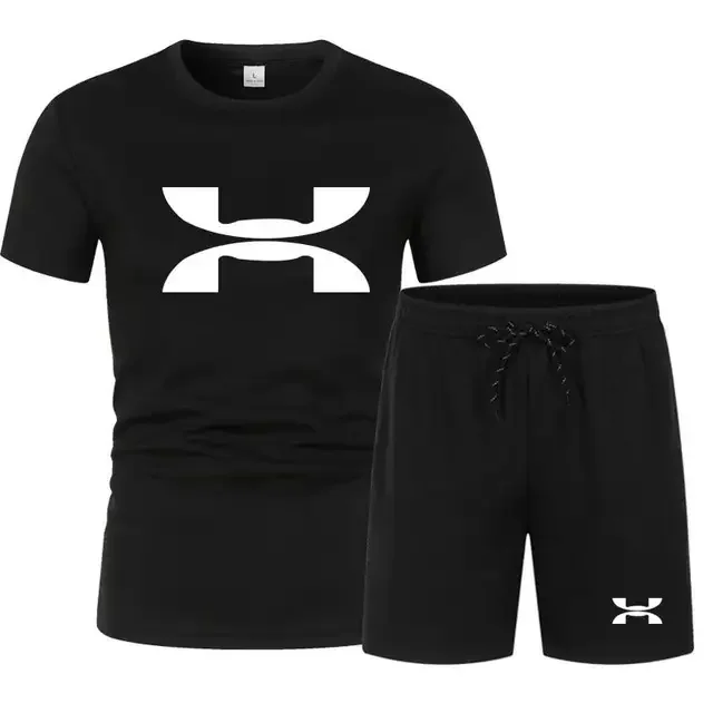 Sportedly-Combinaison de fitness pour homme, T-shirt à manches courtes et short, séchage rapide, été, nouveau, 2024