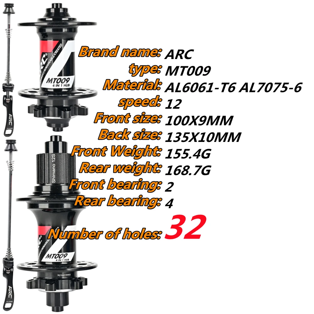 ARC MT009 Micro Spline Bike Hub 114 Noise 6 Pawls 12 Velocidades