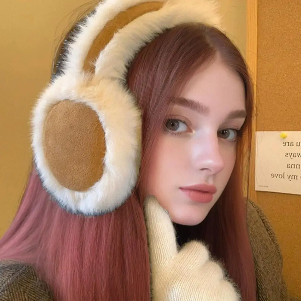 Fashion Korean Plush Earmuffs Winter Thicken Fluffy Earmuffs Warm Cold Protection Earflap Suede Plush Ear Cover Christmas Gifts