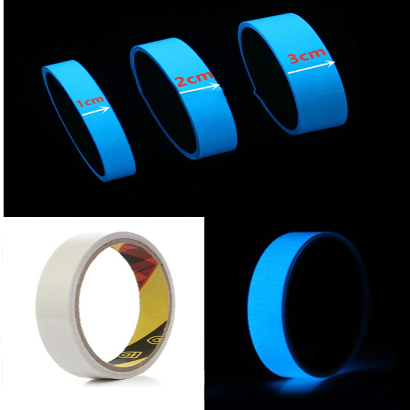 Luminous Tape Blue Self-adhesive Glow Emergency In The Dark Safety Stage Stickers Home Decor Party Supplies Decorative