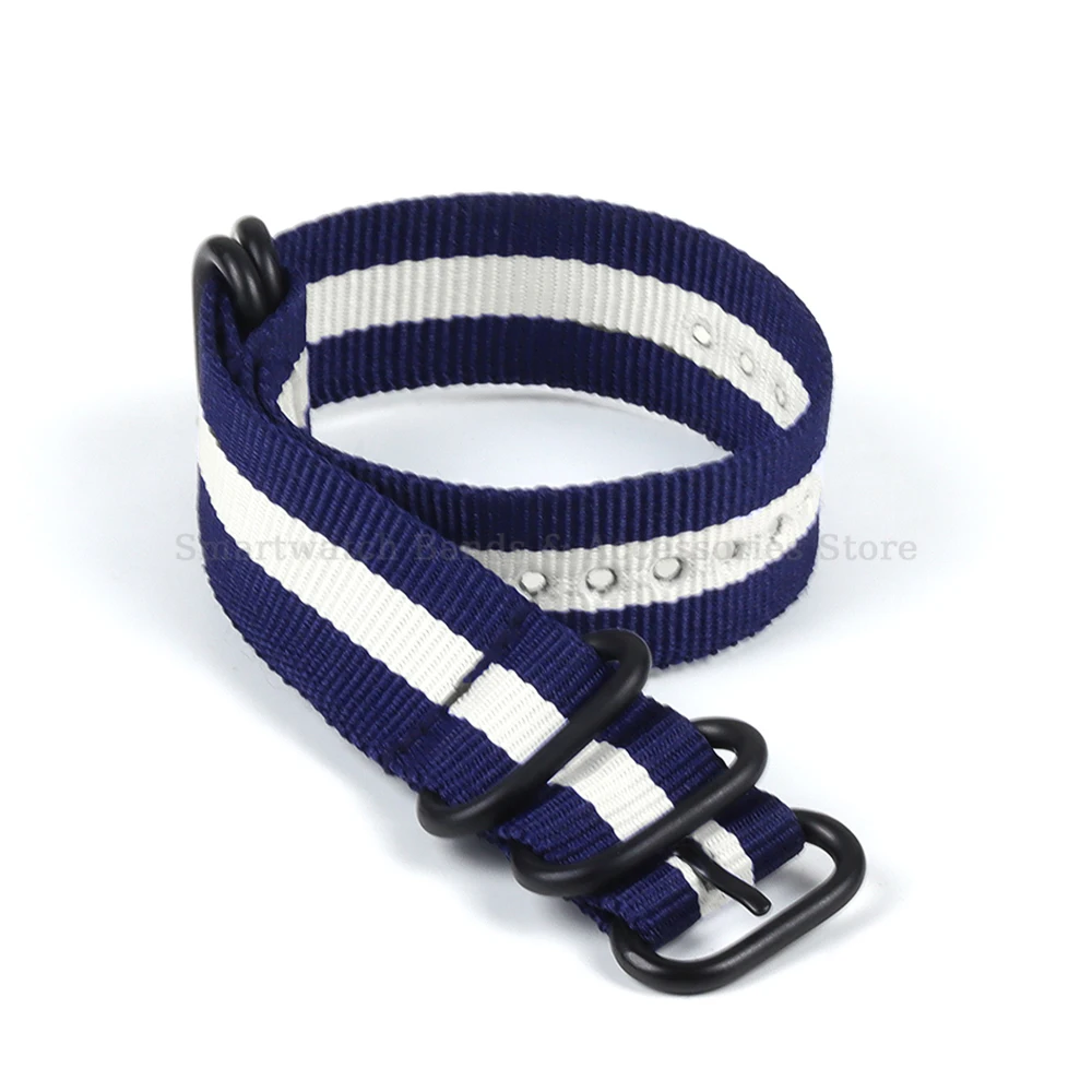 Nylon Fabric Woven Watch Strap with Black Buckle