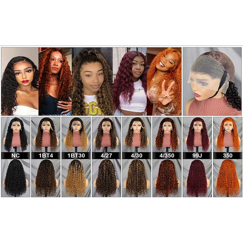 Perruque Lace Front Wig ondulée brésilienne naturelle Remy, cheveux humains colorés, 13x4, 22 pouces, densité 200