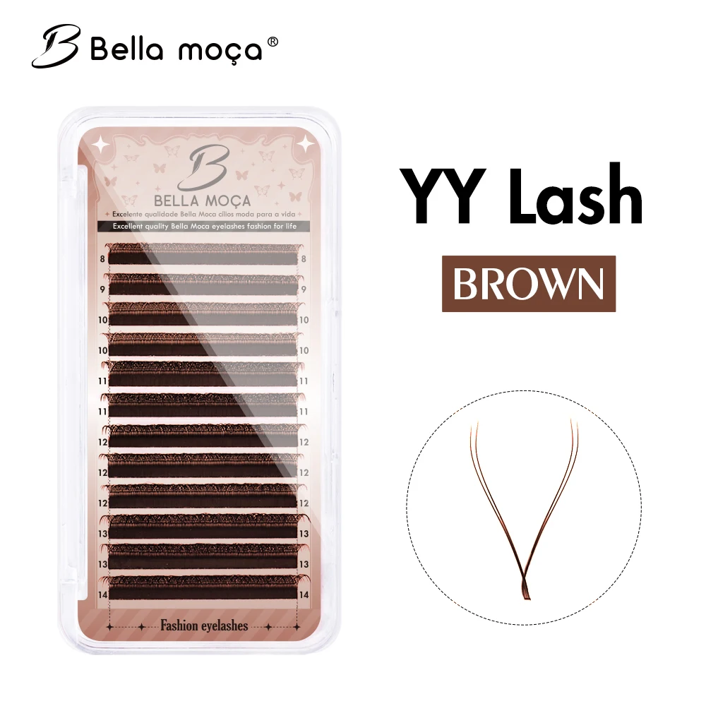 Bella Moça Faux Mink Y-Shaped Lashes - Brown/Black Curl