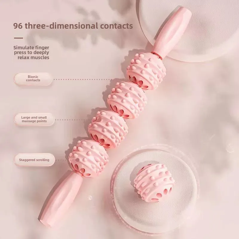 Massage Stick Roller Calf Muscle Massage Roller Cervical Neck Shoulder Back Muscle Relaxer Yoga Wolf Teeth Stick