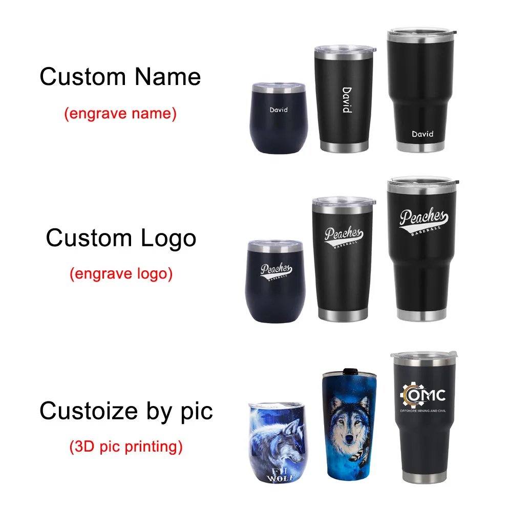 Personalized 20oz Steel Tumbler - Custom Coffee Mug - Thermos Cup - Log  Engraved