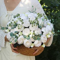 4PCS Artificial Flowers Silk Persian Peony Outdoor Garden Festival Wedding Bridal Bouquets Home Vase Table DIY Gifts Box Decor