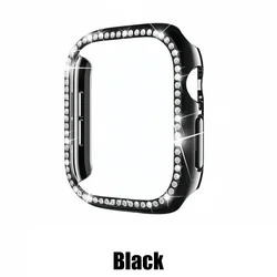 Luxurious Bling Diamond PC Case with Tempered Glass Screen Protector for Series 12 46MM (Black)