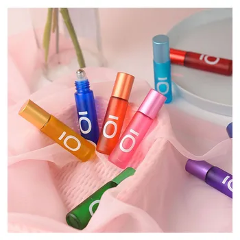 5ml/10ml Glass Spray Bottle Essential Oil Bottle Roll Ball DIY Perfume Dropper Bottle Matte 8 Pcs Color Empty Bottle Wholesale 1