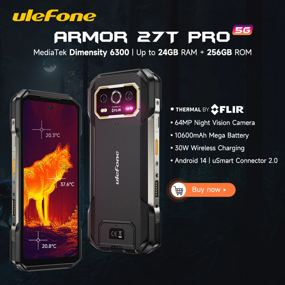 Ulefone Armor 27T Pro 5G 頑丈な電話 10600mAh スマートフォン