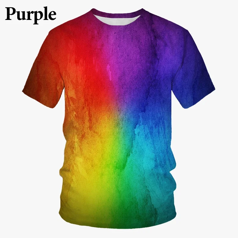 

2022 Summer New 3D Printing Fun Pattern Colorful Print Fashion Casual Men's T-Shirt