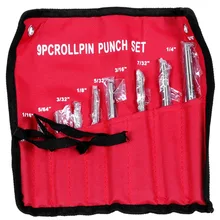 

9Pcs Roll Pin Punch Set And 4Pcs Hollow End Starter Punch Tool With Red Case