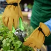 1 Pair Welding Glove Soft Sensitive Work Drivers Gloves Gardening Motorcycle Household Work Cowhide Leather Safety Working Glove 3