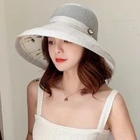 Women's Sunshade Hat Portable Folding Wide-brimmed Hat For Travel Camping Fishing Spring Summer UV Resistant Large Eave Hat 2