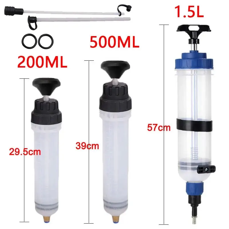 Car Engine Oil Fluid Pump Efficient Vacuum Manual Inhalation Syringe Style Engine Coolant Transfer 500cc/1500cc