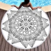 Mandala Round Beach Towel,Black and White Pattern Oversized Anti-Sand Quick-Drying Beach Blanket Bath Towel Yoga Mat Picnic Mat 4