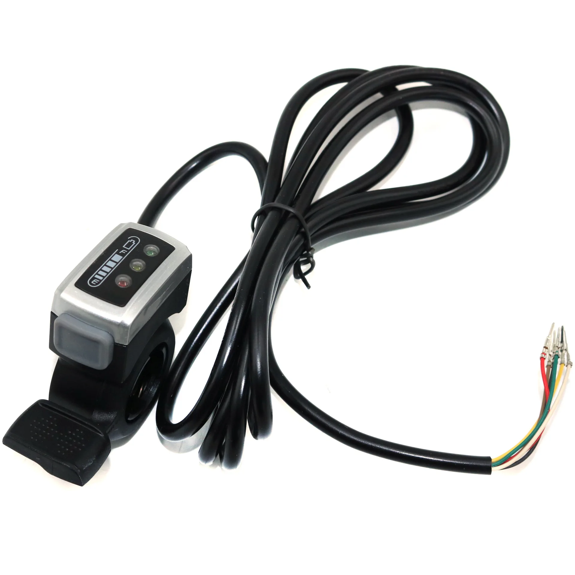 

24V/36V/48V With Power Indicator Button Anti-sweat Anti-slip Accelerator for Electric Bicycle Thumb Throttle