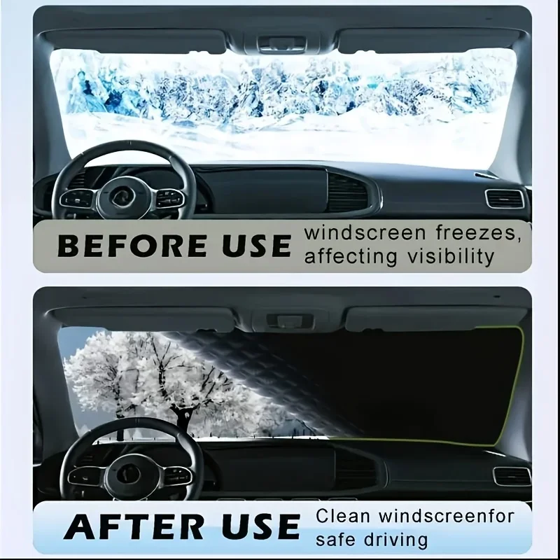 All-Weather Heavy-Duty Magnetic Windshield Snow Cover with Sun Protection