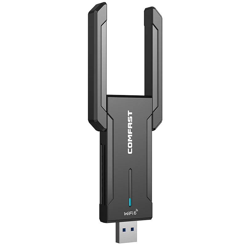 Comfast AX5400 와이파이 6E USB 어댑터 동글, 2.4G, 5G, 6GHz, USB3.0, 와이파이 6 Placa 안테나 파라 PC 네트워크 카드, 노트북용, Win10, 11