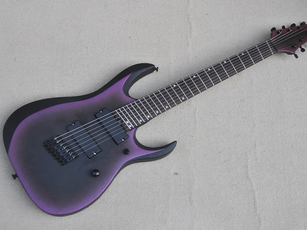 

7 Strings Purple Electric Guitar with Rosewood Fretboard,Slanted Pickups and Frets,Customizable