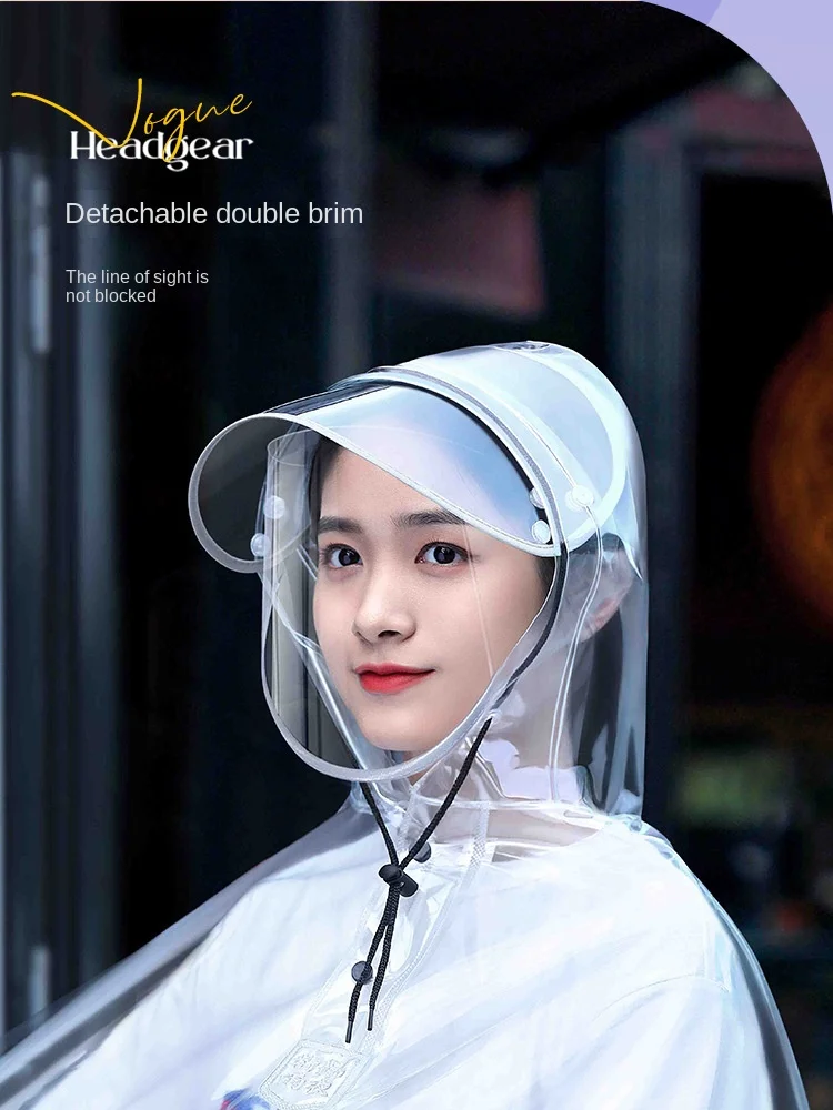 남성과 여성을 위한 완전 투명한 비옷 전기 자동차 PVC 높은 투명도 야외 사이클링 시각적 탐색 운전