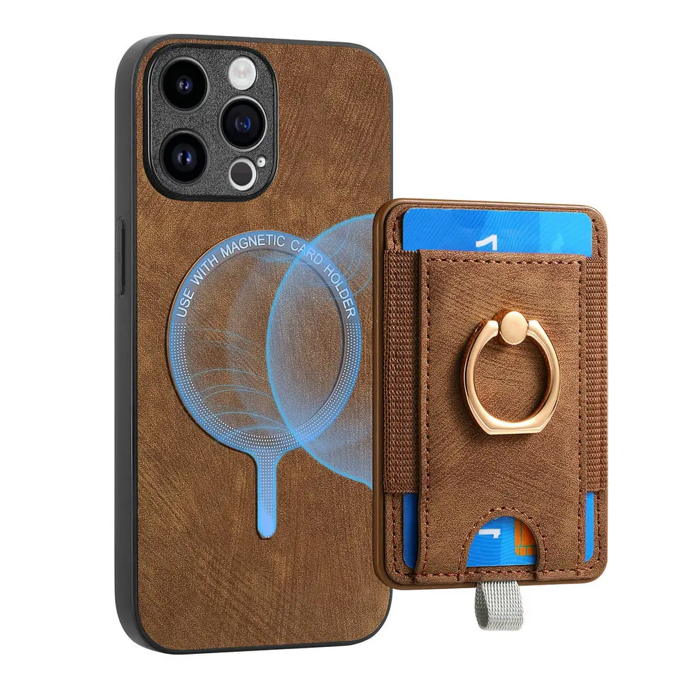 Luxury Leather Card Holder Case - Detachable 2-in-1 Back Cover