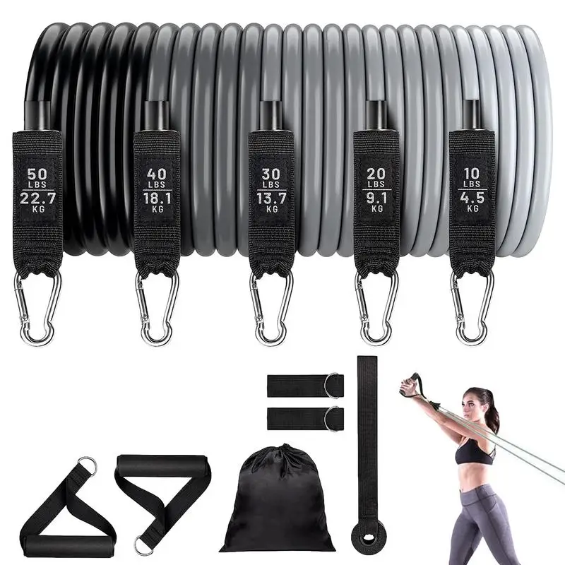

Workout Bands Set 11pcs Elastic Workout Bands Elastic Bands For Strength Training For Men And Women Workout Equipment