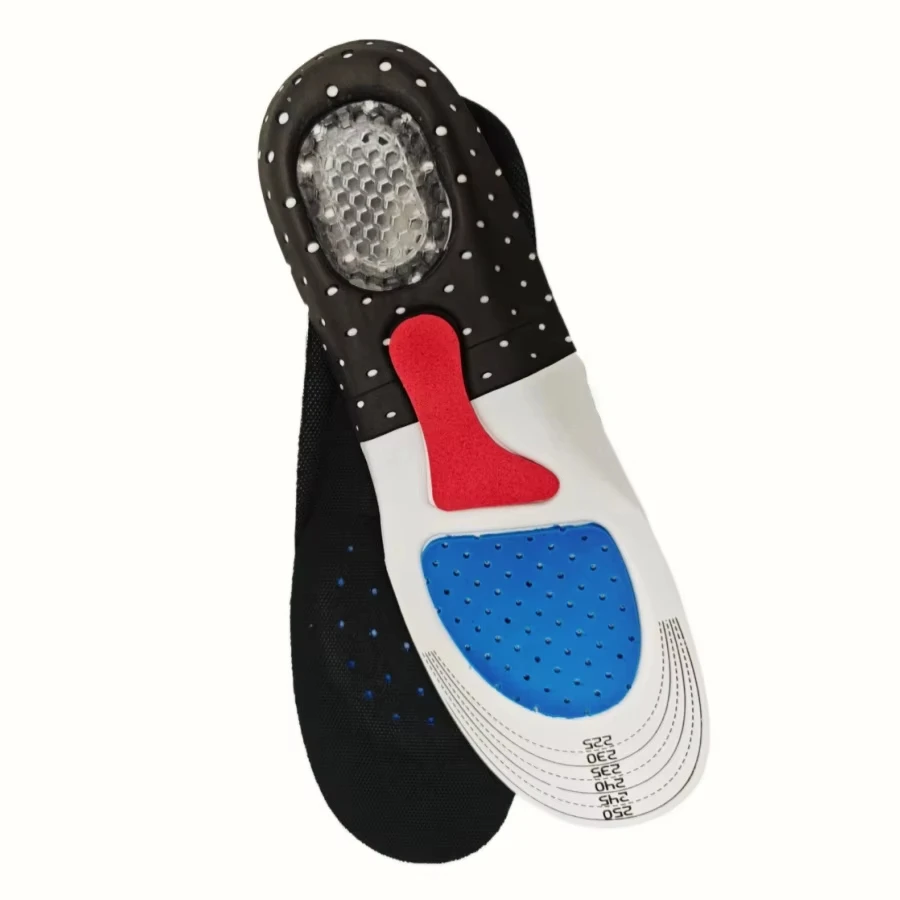 1 זוג כריתי זיכרון אורתופדיים עם ריפוד ג'ל, כרית סיליקון לתמיכה בקשת הרגל, כרית נעלי ספורט רכה לריצה