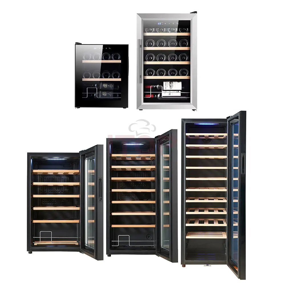 

Factory Wholesale Red Wine Cabinet 15 Bottle Wine Cooler Chiller Outdoor Electric 85W Direct Cooling Dual Zone Wine Cooler