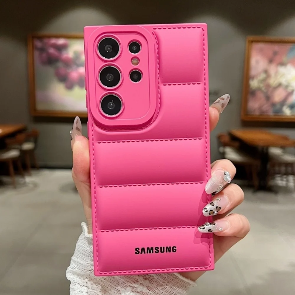 Original Soft Down Jackets Hülle für Samsung S26 S25 S24 S23 Ultra Plus S24 FE Coque A56 A55 A25 A35 A15 Kameraschutzabdeckung – Detail 7