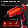 50W Cordless Hot Melt Glue Gun with 30Pcs 7mm Glue Sticks Repair DIY Tool Fit for Milwaukee/Dewalt/Makita 18V Li-ion Battery 4
