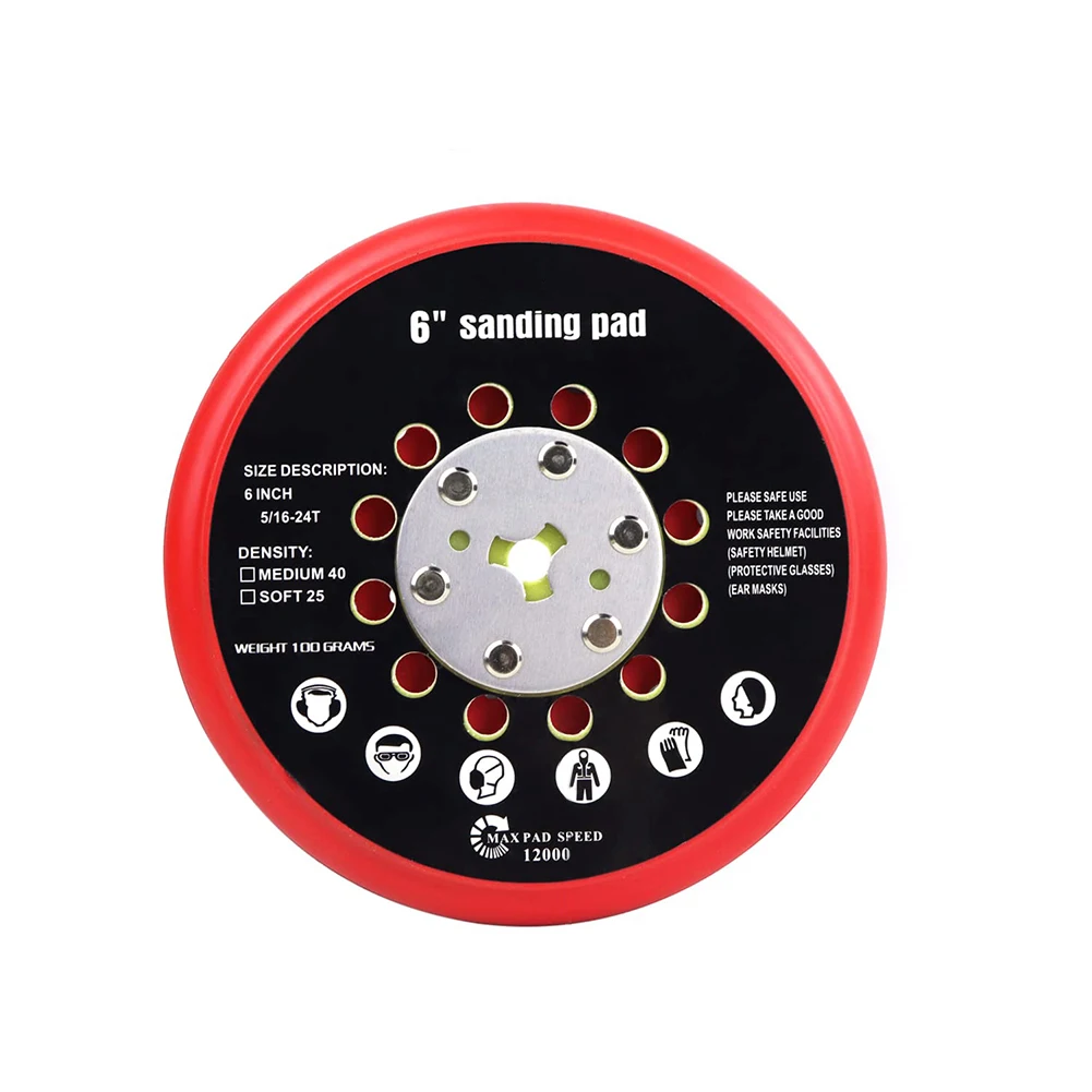 

1pc 6Inch 72Holes Sander Backing Pad For Bosch- RSM6045 Grinding Sanding Anding Discs Hook And Loop- Back-up Pad