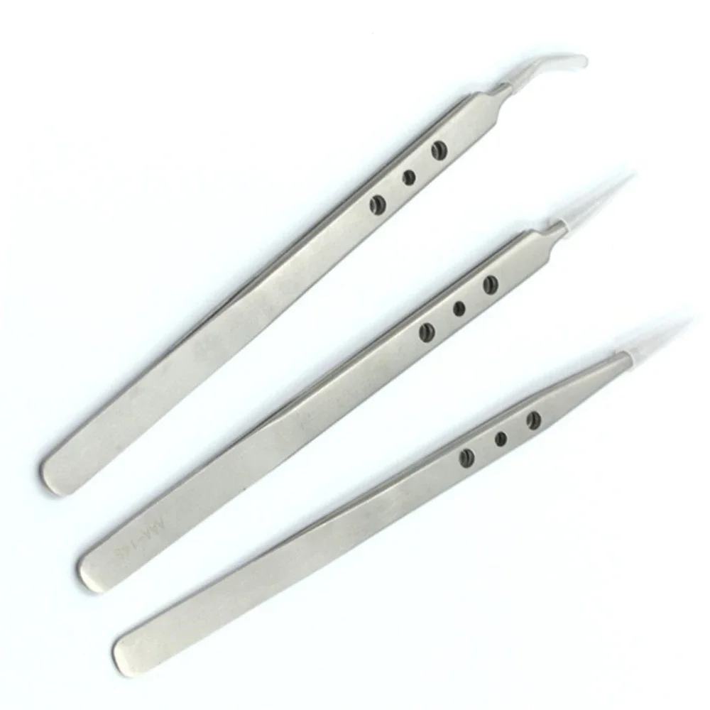 

AAA-12S AAA-14S AAA-15S Stainless Steel Tweezers Precision Tweezers Tip Tweezers with Hole Phone Repair Tool Huimintong