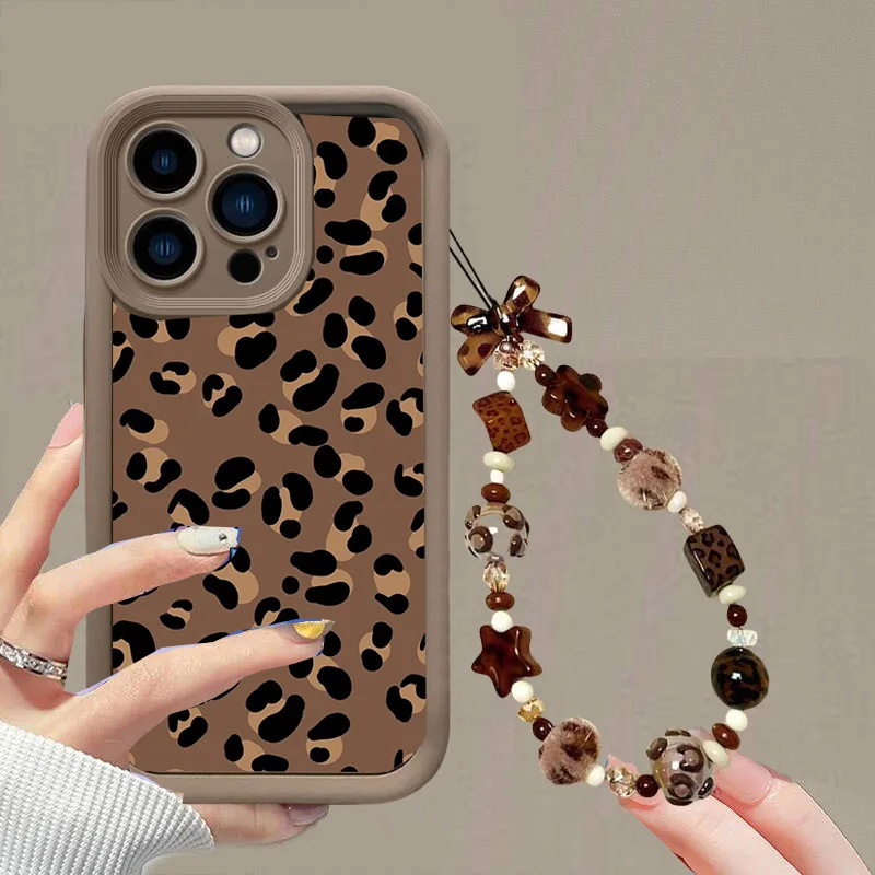 Chic Retro Leopard Bracelet Chain Phone Case