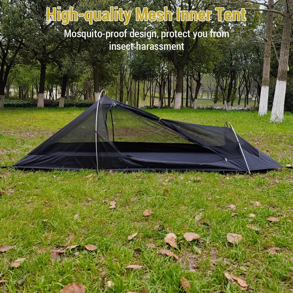 Camping Tent Backpacking 1 Person Ultralight Aluminum Pole Stormproof Suitable for Four Seasons Single Person
