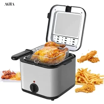 Household stainless steel electric deep fryer French fries fryer chicken cutlet donut snack machine 1