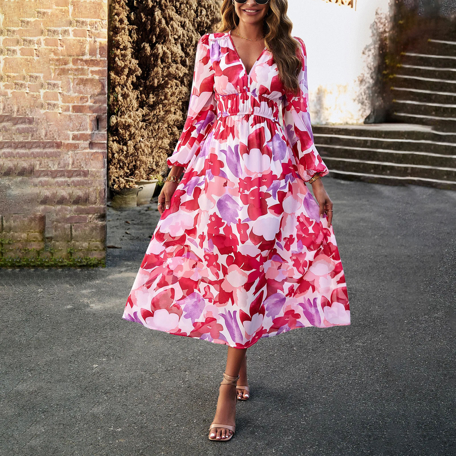 

Bohemian Vacation Leisure Printed vintage long dresses for women maxi dress