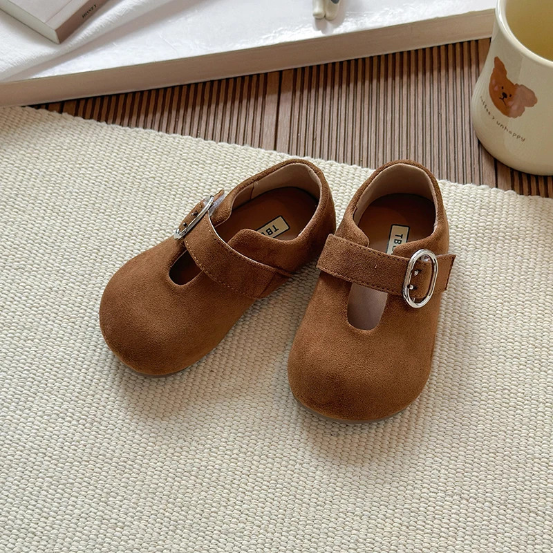 Leather Kids Ballet Flats for Girls Autumn Party