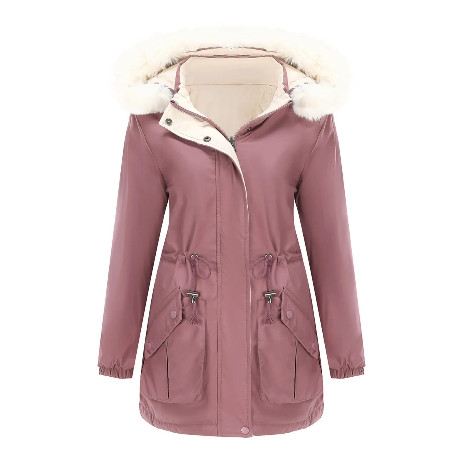 

Warm Winter Outwear Jacket Thick Overcoat Lined Hooded Coat Women's Trench Women's Coat