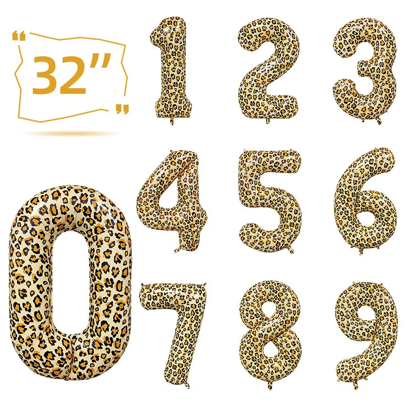 Leopard  Party Supplies Leopard Balloons Happy Birthday Banner Safari Party Leopard Print Balloons Jungle Animal Party Decors