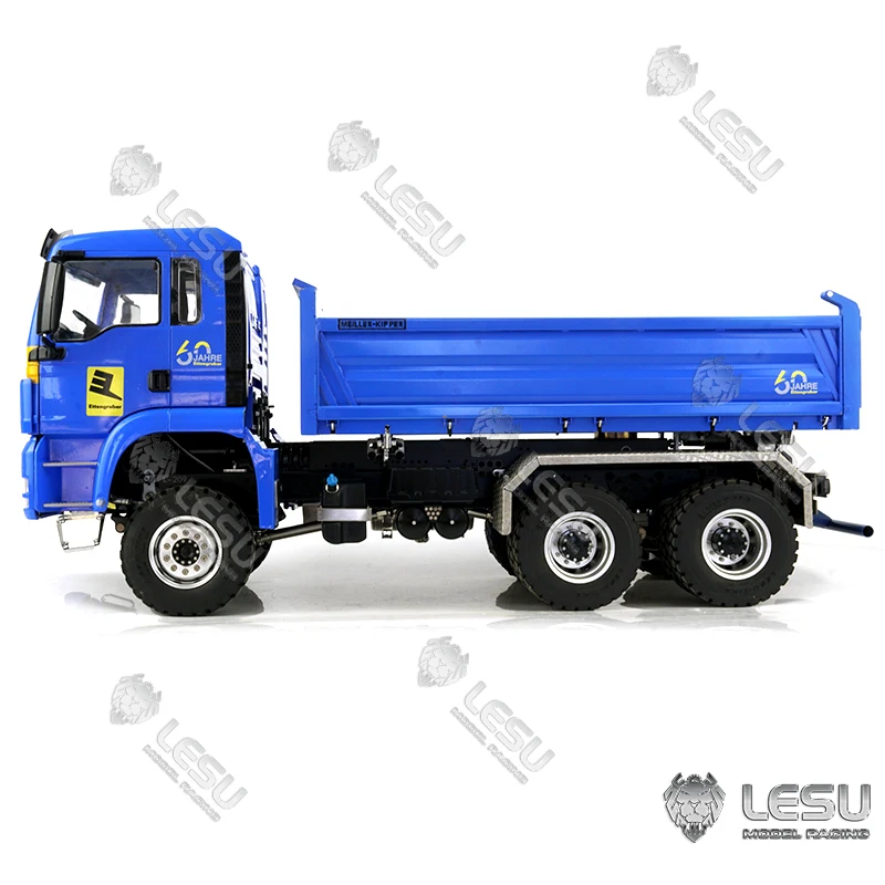 LESU Three-Way 1/14 RC Hydraulic Dumper Truck Metal Chassis for DIY Man TGS Tipper Model W/ Lights Sound ESC Motor Th16711-SMT9 6