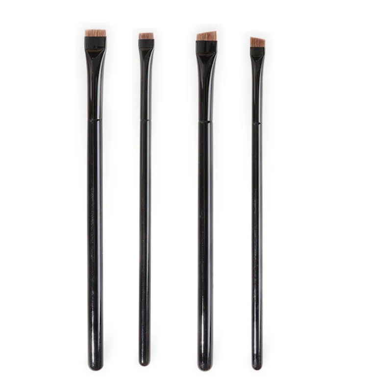 

4pcs/set Weasel hair Flat angled Eyeliner Makeup brushes Sharp Eye Brow small detail beauty tools Make Up brush Fine eyebrow