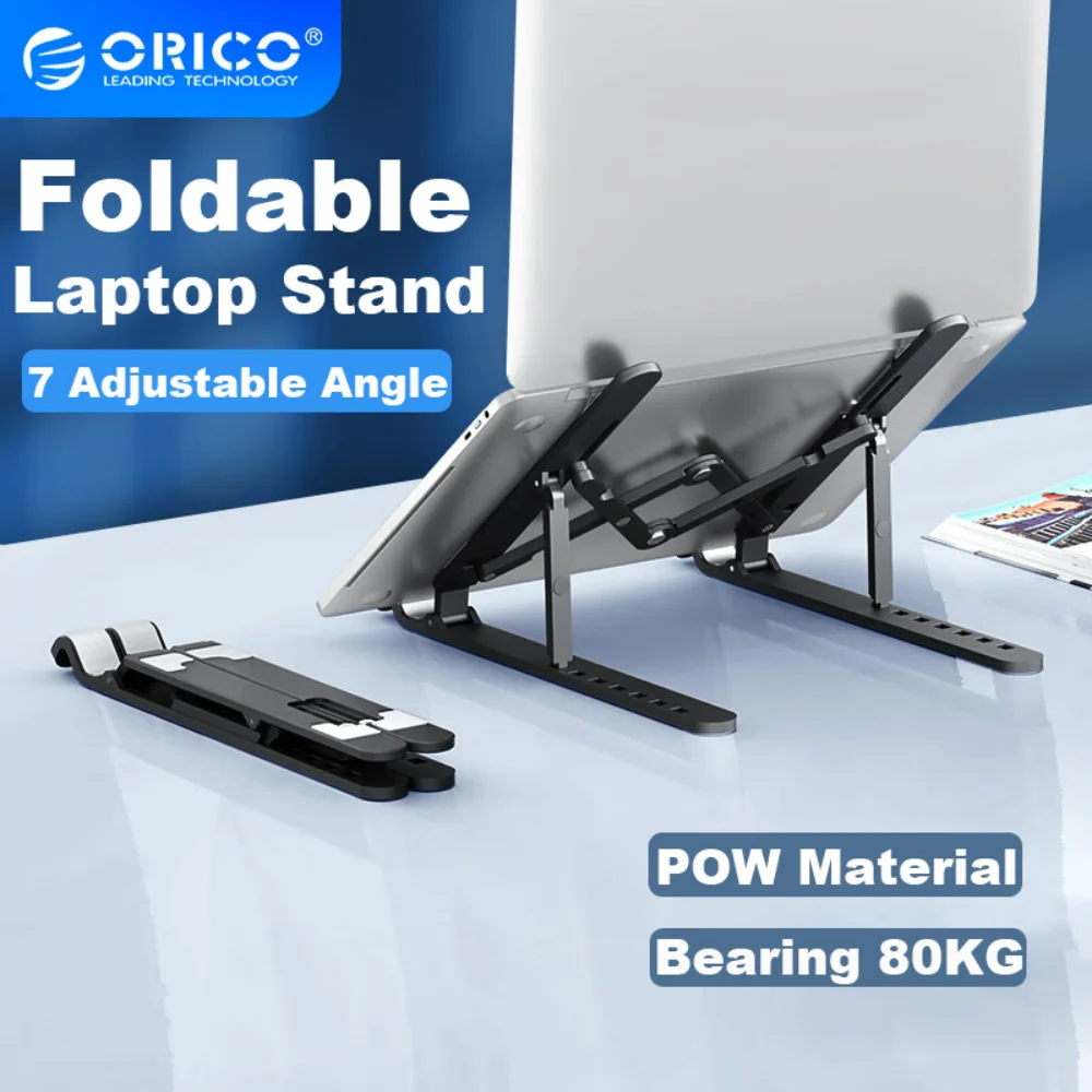 

ORICO Portable Laptop Stand Foldable Adjustable Notebook Holder Vertical Computer Bracket desk 7 Angles for MacBook Tablets