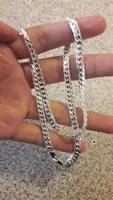 Collier en argent pour homme et femme, design de marque de luxe, noble, mode, mariage, bijoux de fiançailles, document, 20-60cm, 6mm 4