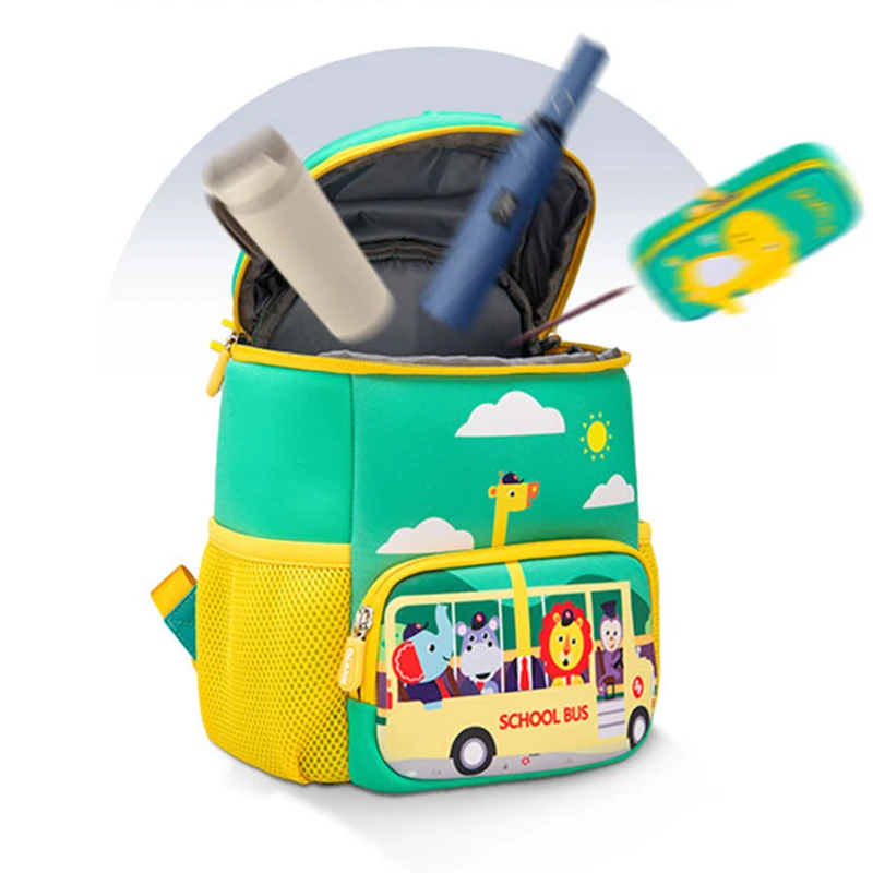 Children School Bags for Boys Girls Cute Kids Cartoon Printing BUS CAR Backpacks Kindergarten Schoolbags Toddler Baby Book Bags