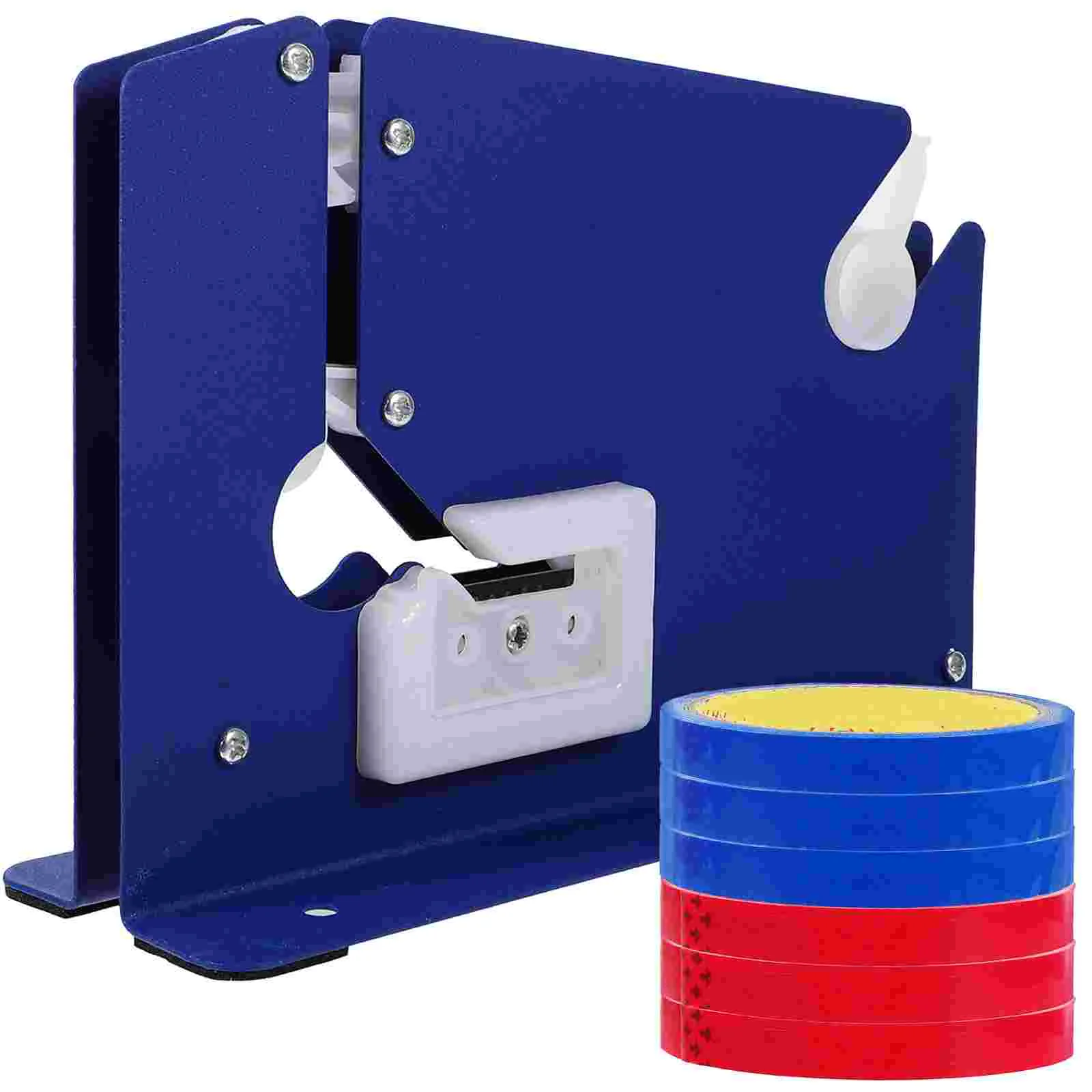

Metal Bag Neck Sealer Tape Dispenser With Tape 12mm for Shop Supermarket