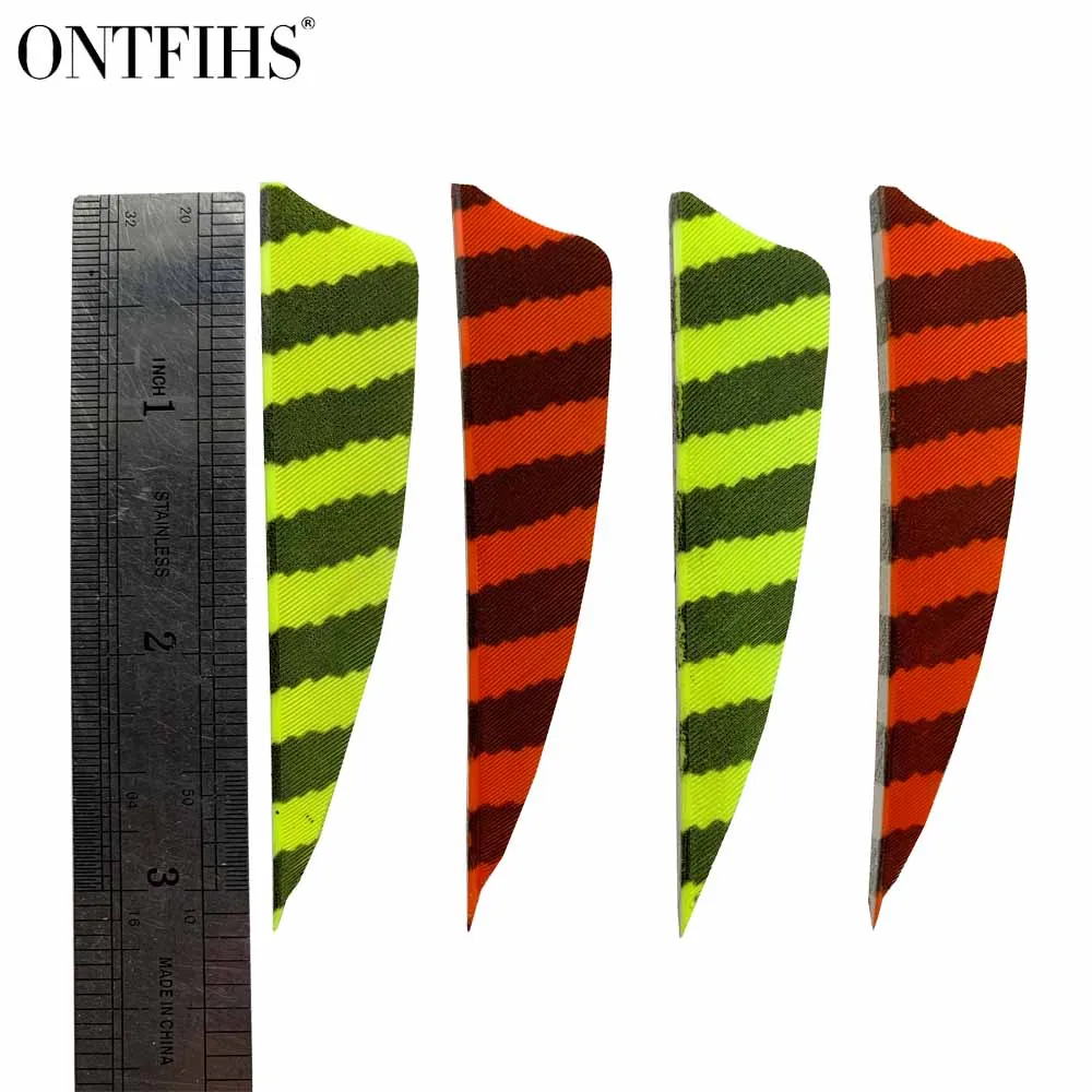

50Pcs3 Inch Shield Cut Fletching Arrow Feathers Striped Turkey Feather Archery Hunting Arrow Accessories