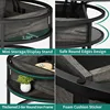 Round lift top coffee table, living room coffee table with hidden storage compartment, coffee table with storage, grey 3